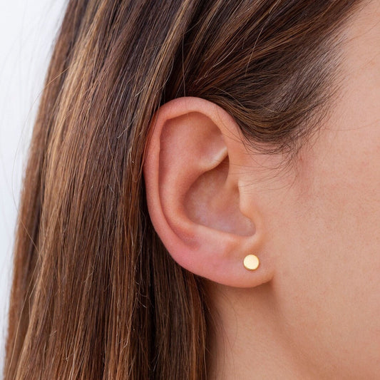 Tiny Circle Dot - Minimalist Earrings