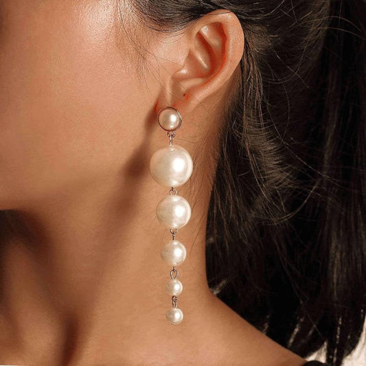 Cascade Pearl Earrings - Long Pearl Earrings