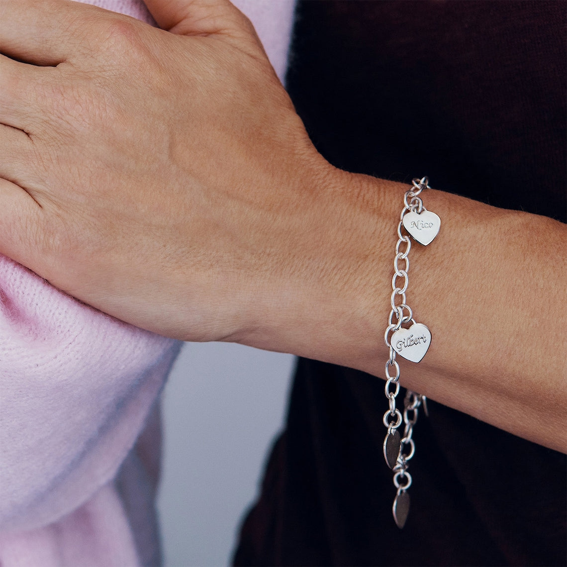 Custom Heart Necklace - Link Bracelet