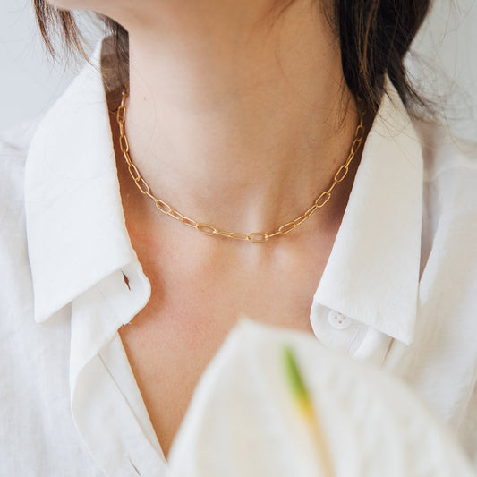 Link Chain Necklace with Clip - Layered Link Necklace