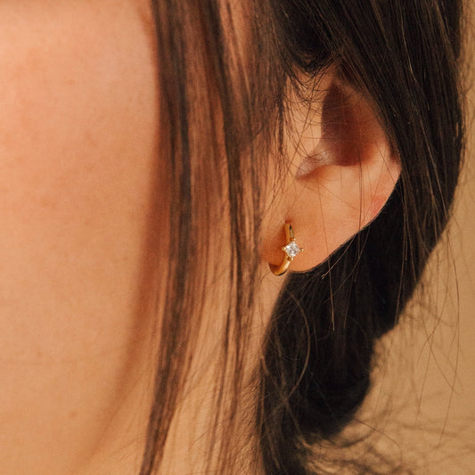 Diamond Earring - Sparkling Huggie Earring