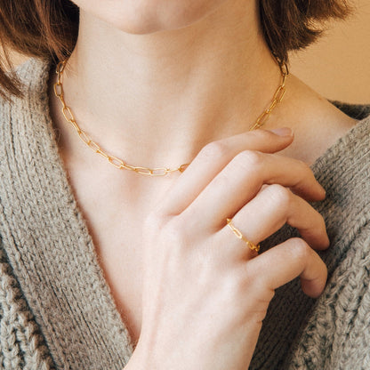 Link Chain Necklace with Clip - Layered Link Necklace