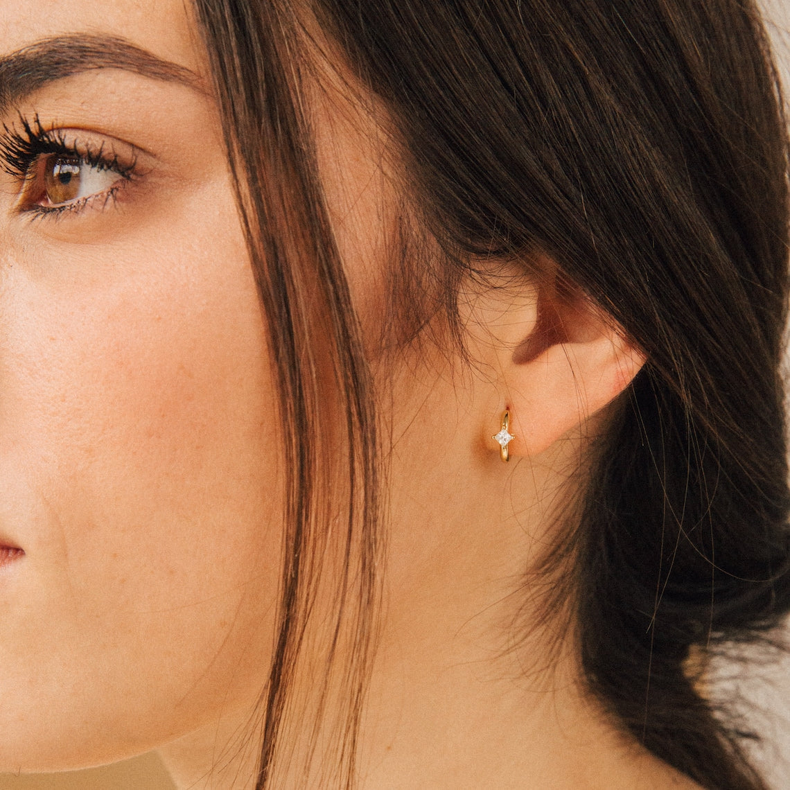Diamond Earring - Sparkling Huggie Earring