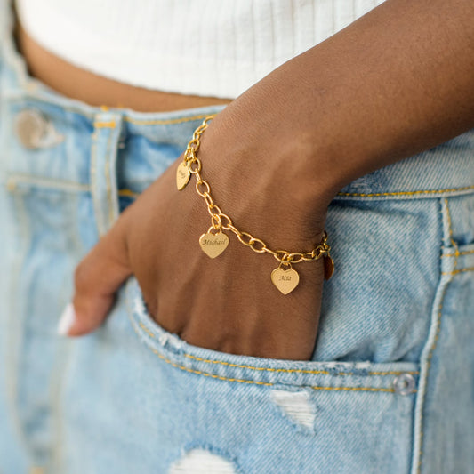 Custom Heart Necklace - Link Bracelet
