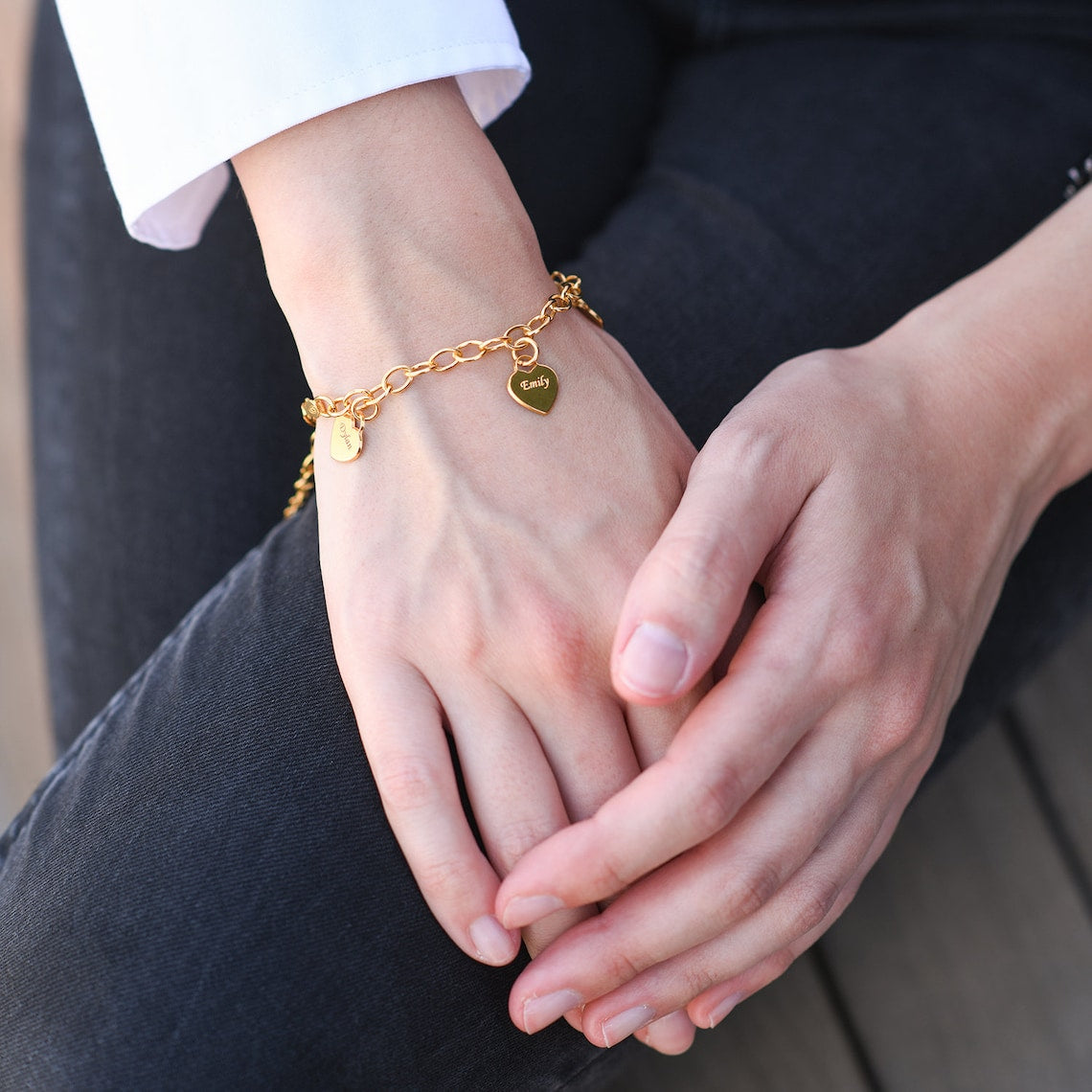 Custom Heart Necklace - Link Bracelet