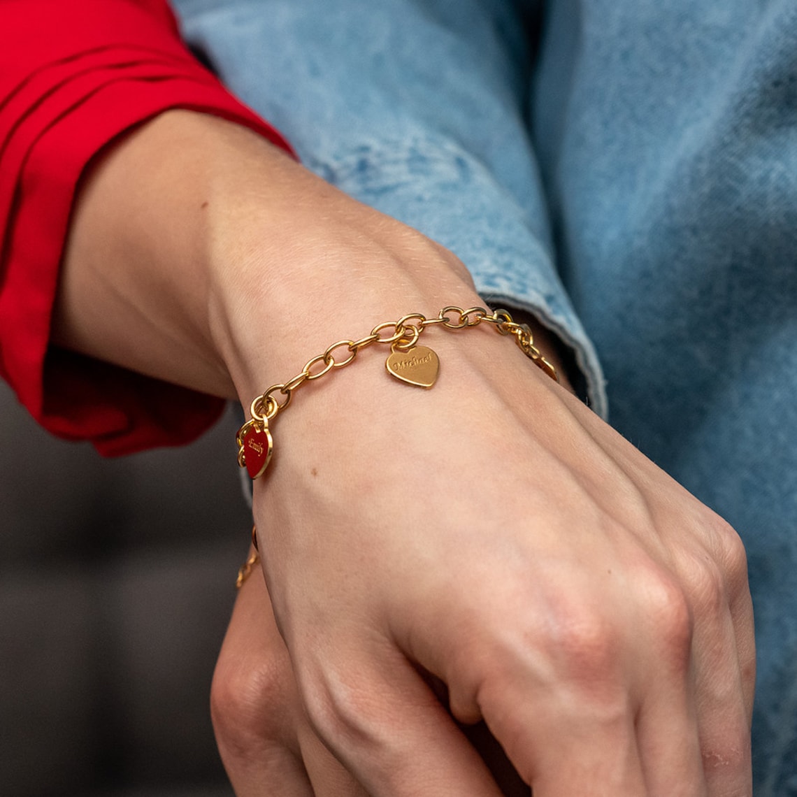 Custom Heart Necklace - Link Bracelet