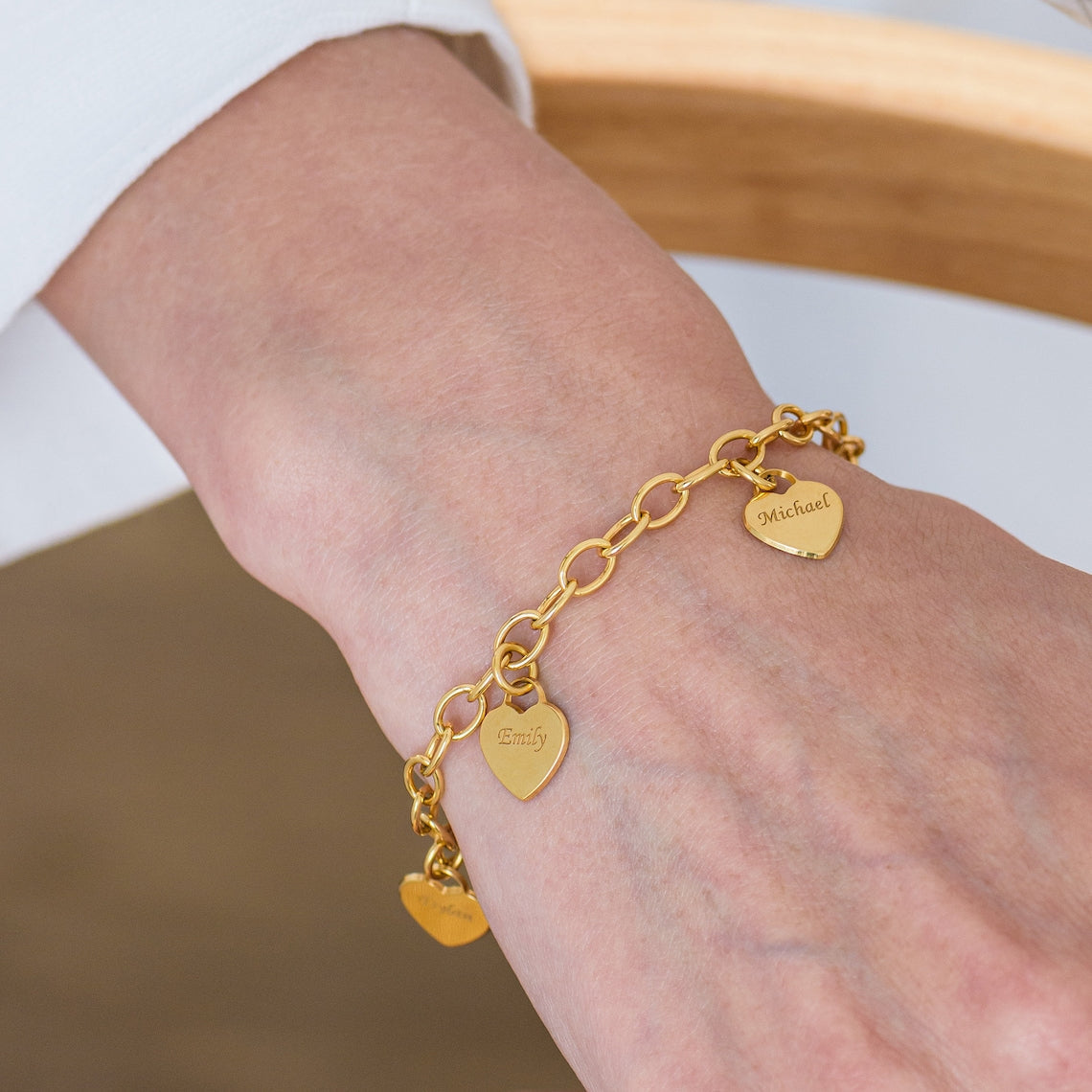 Custom Heart Necklace - Link Bracelet