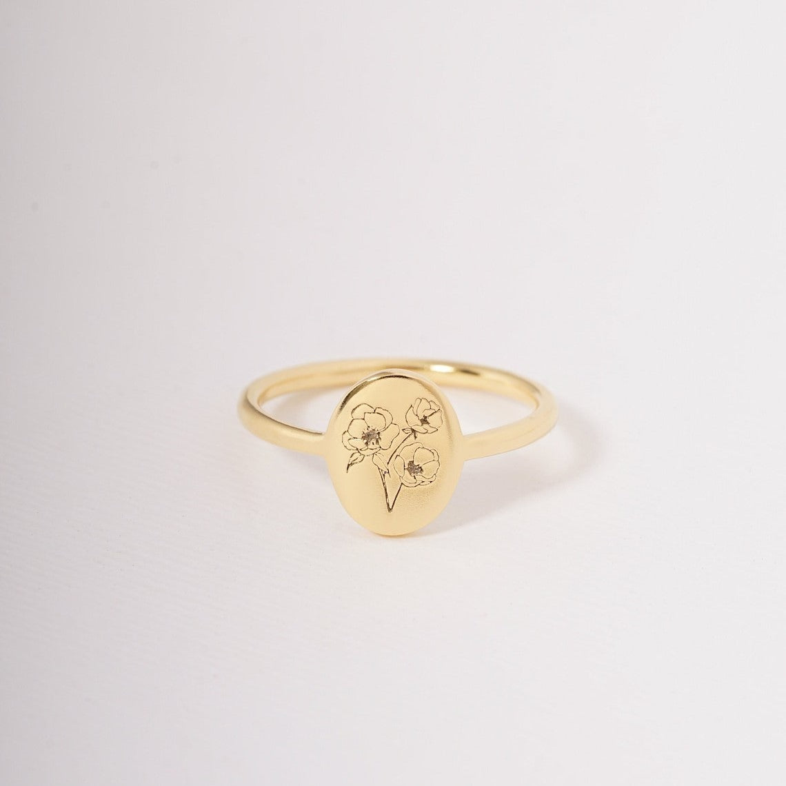 Birth Flower Ring - Delicate Custom Ring