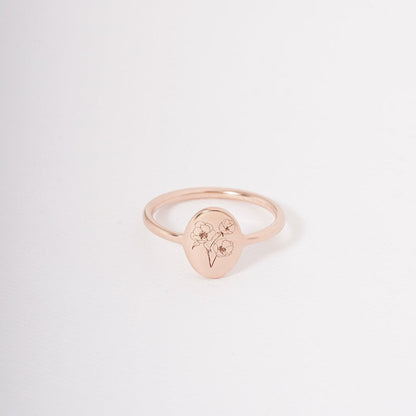 Birth Flower Ring - Delicate Custom Ring