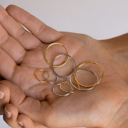 Lightweight Hoops - Gold and Silver Earrings (Set of 4)