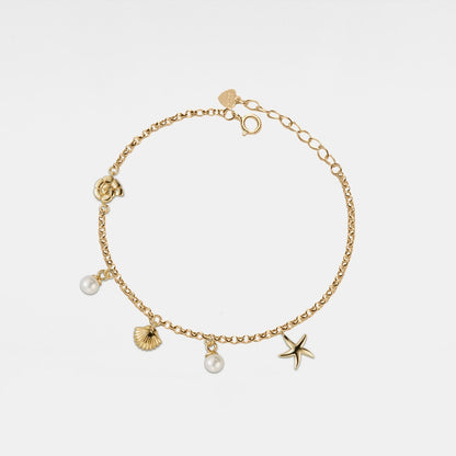 Bracelet with shell and starfish charm