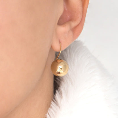 Sphere Earrings - Shiny Round Ear Hooks