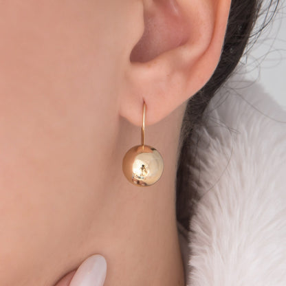 Sphere Earrings - Shiny Round Ear Hooks