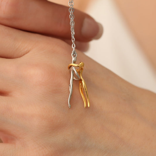 Love Hug Pendant - Couple Hug Necklace
