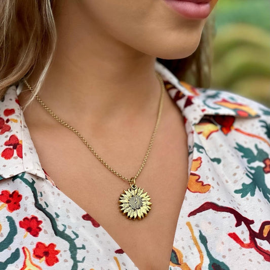 Eres mi sol - Sunflower Pendant Necklace