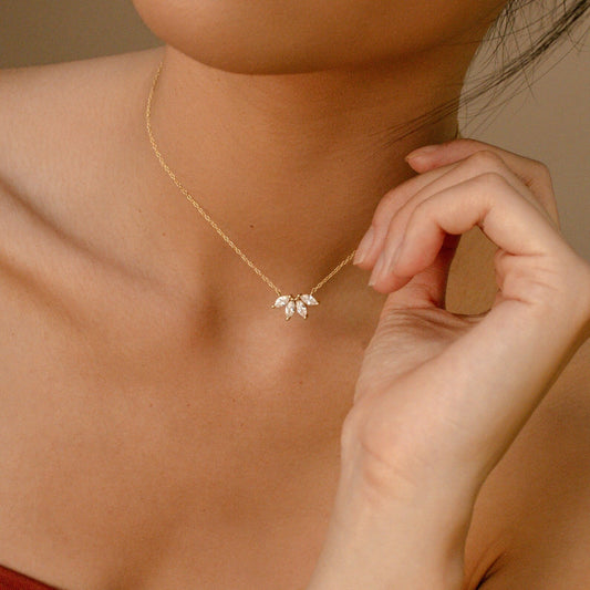 Marquise Diamond Necklace – Inlaid Marquise Stone