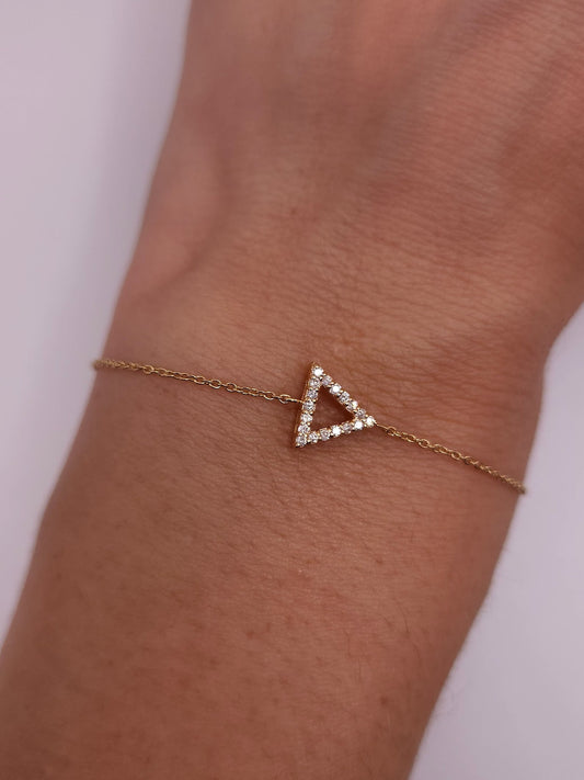 Gold Open Triangle Bracelet – Minimalist & Elegant