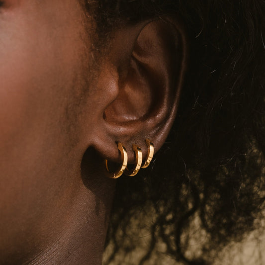 Minimal Huggie Hoops - Buckle Earrings