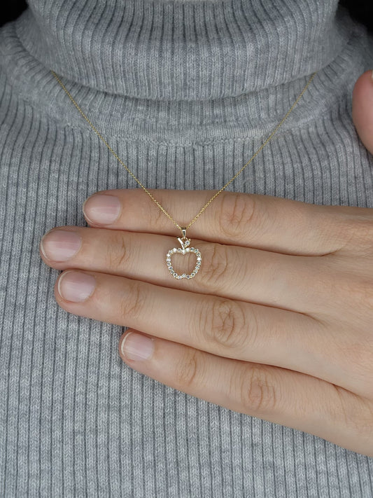 Elegant Gold Open Apple Necklace – Timeless & Stylish