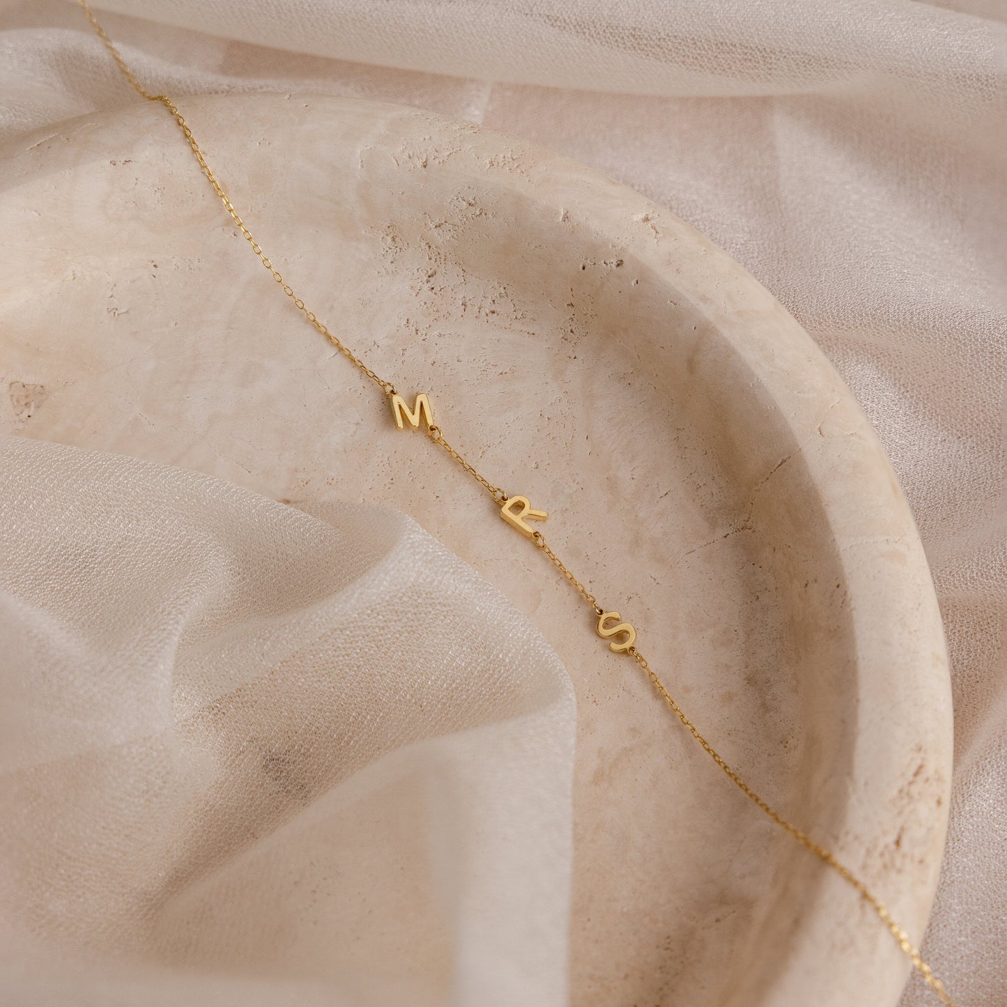 Side Initials Necklace – Personalized Letter Necklace