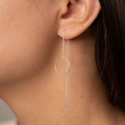 Thread Circle Earrings - Long and Hanging Earrings