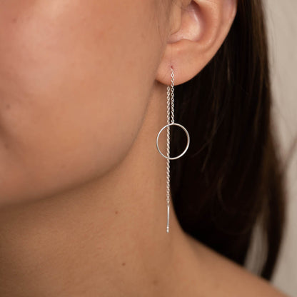 Thread Circle Earrings - Long and Hanging Earrings