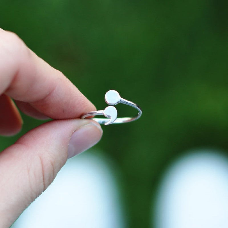Delicate Semicolon Ring - Resilience Ring