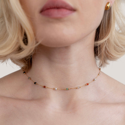 Lala - Beaded and Stone Necklace