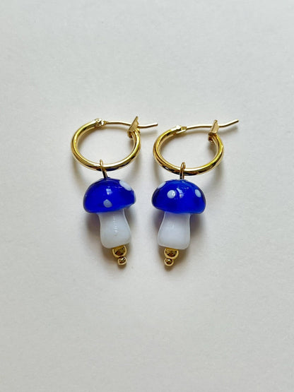 Kira - Blue Mushroom Earrings