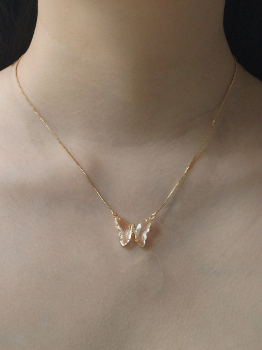 Evelyn - Crystal Butterfly Necklace