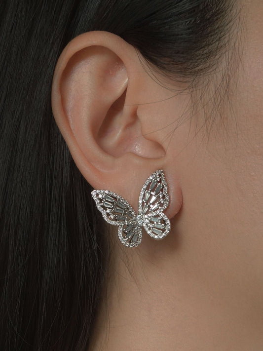 Deirdre - Silver Butterfly Earrings