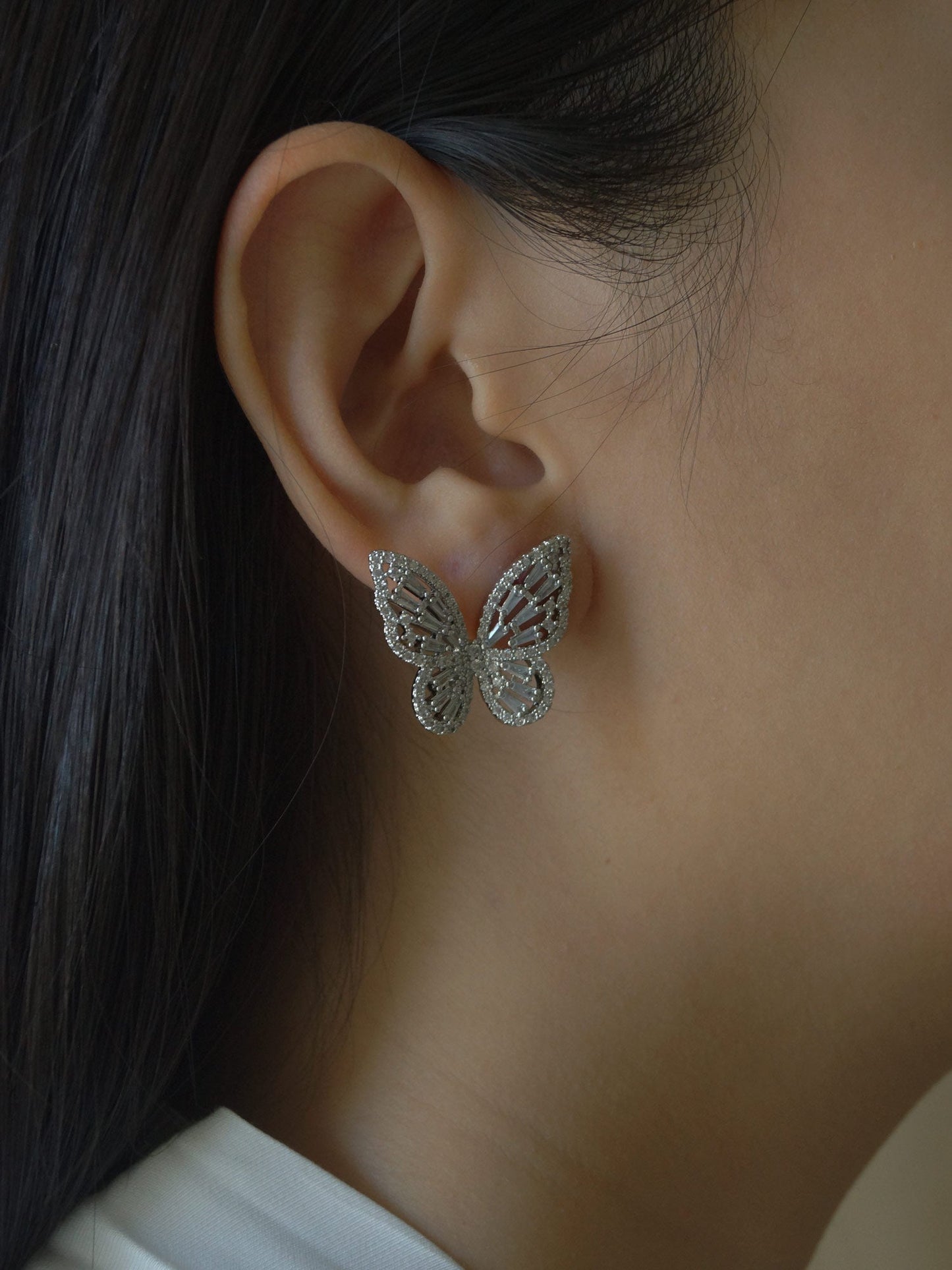 Deirdre - Silver Butterfly Earrings