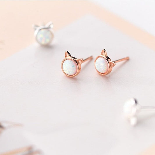 Sepideh - Cat Earrings with Opal