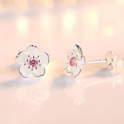 Holly - Cherry Blossom Earrings in Silver