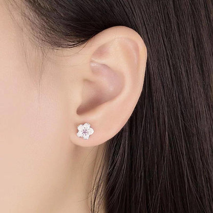 Holly - Cherry Blossom Earrings in Silver