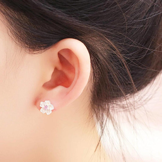Holly - Cherry Blossom Earrings in Silver