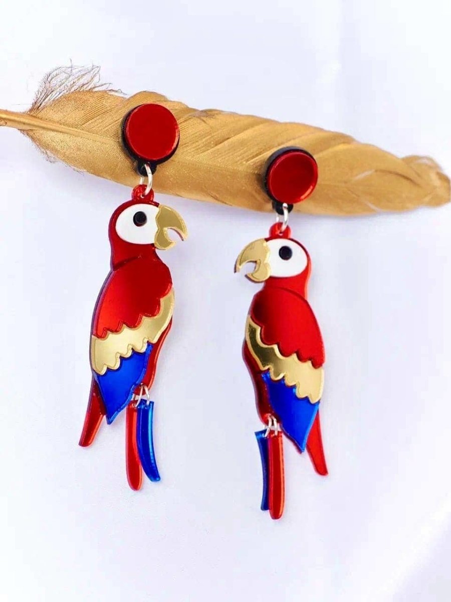 Yeganeh - Parrot Earrings in Organic Acrylic