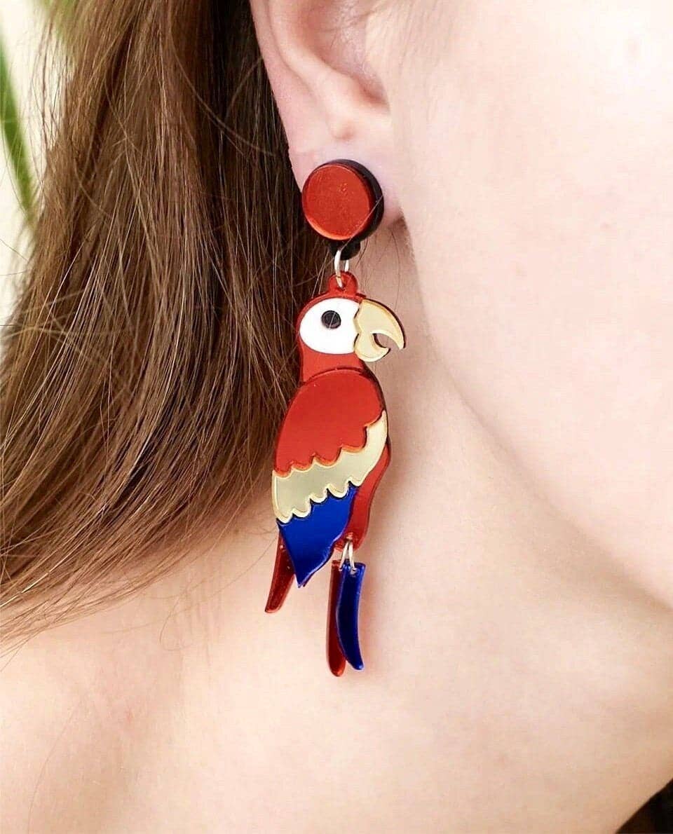 Yeganeh - Parrot Earrings in Organic Acrylic