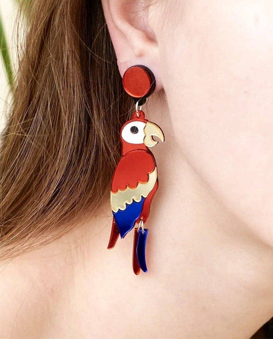 Yeganeh - Parrot Earrings in Organic Acrylic