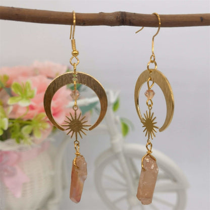 Homa - Half Moon Earrings with Mandarin Quartz