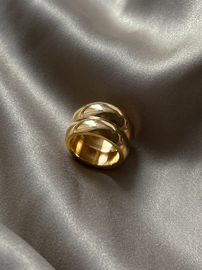 Seraphina - Double Thick Gold Ring
