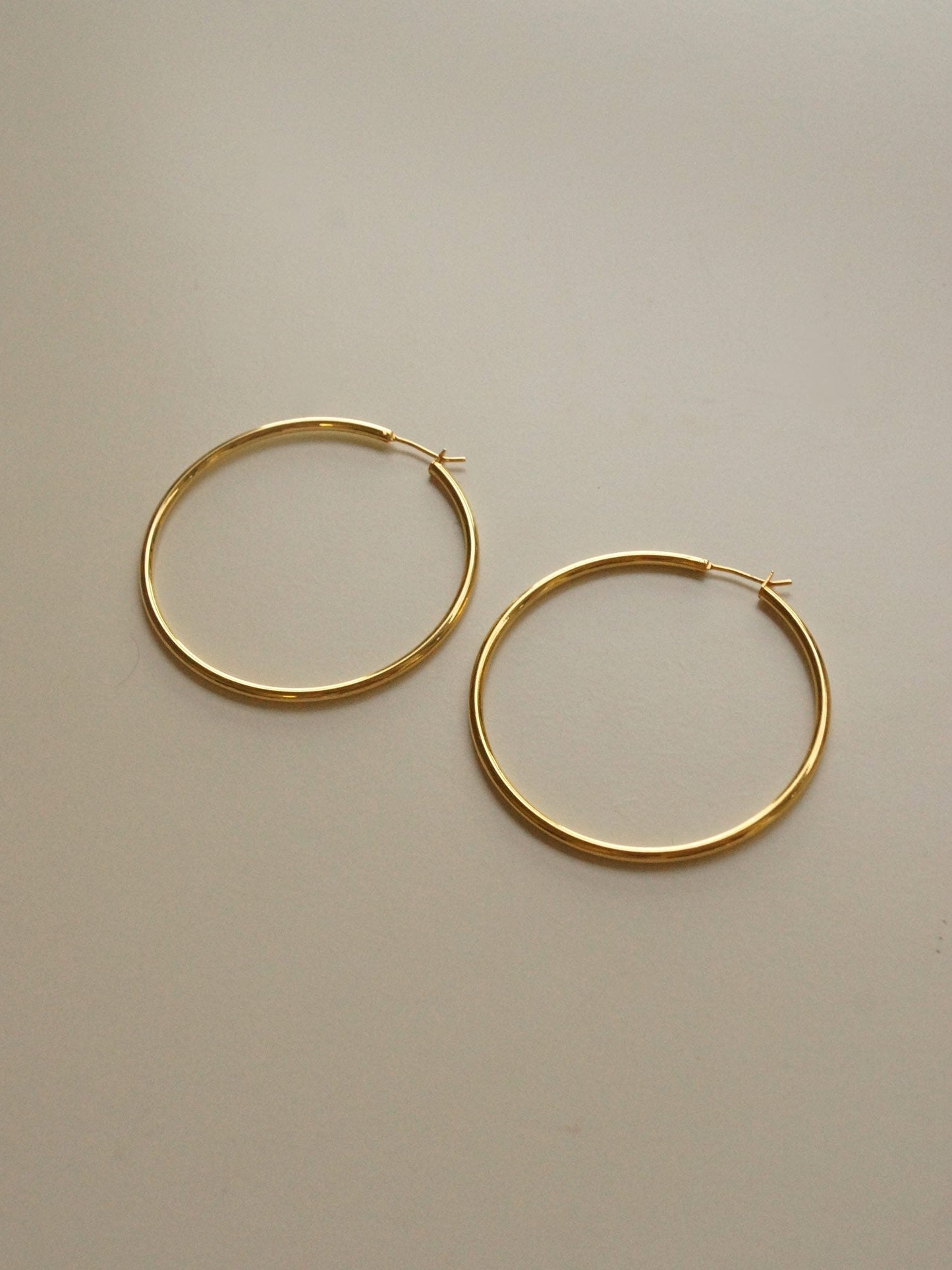 Bella - Large Thin Gold Hoop Earrings